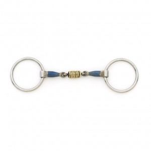 Centaur Blue Steel Double Jointed Mouth Loose Ring w/ Brass Rollers