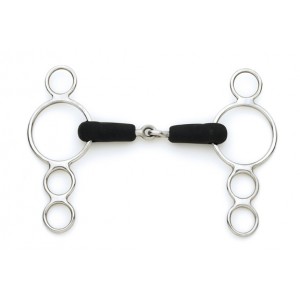 Centaur¨ Stainless Steel Jointed Rubber Mouth 3-Ring Gag