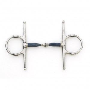 Centaur Blue Steel Double Jointed Mouth Loose Ring with Brass Rollers 